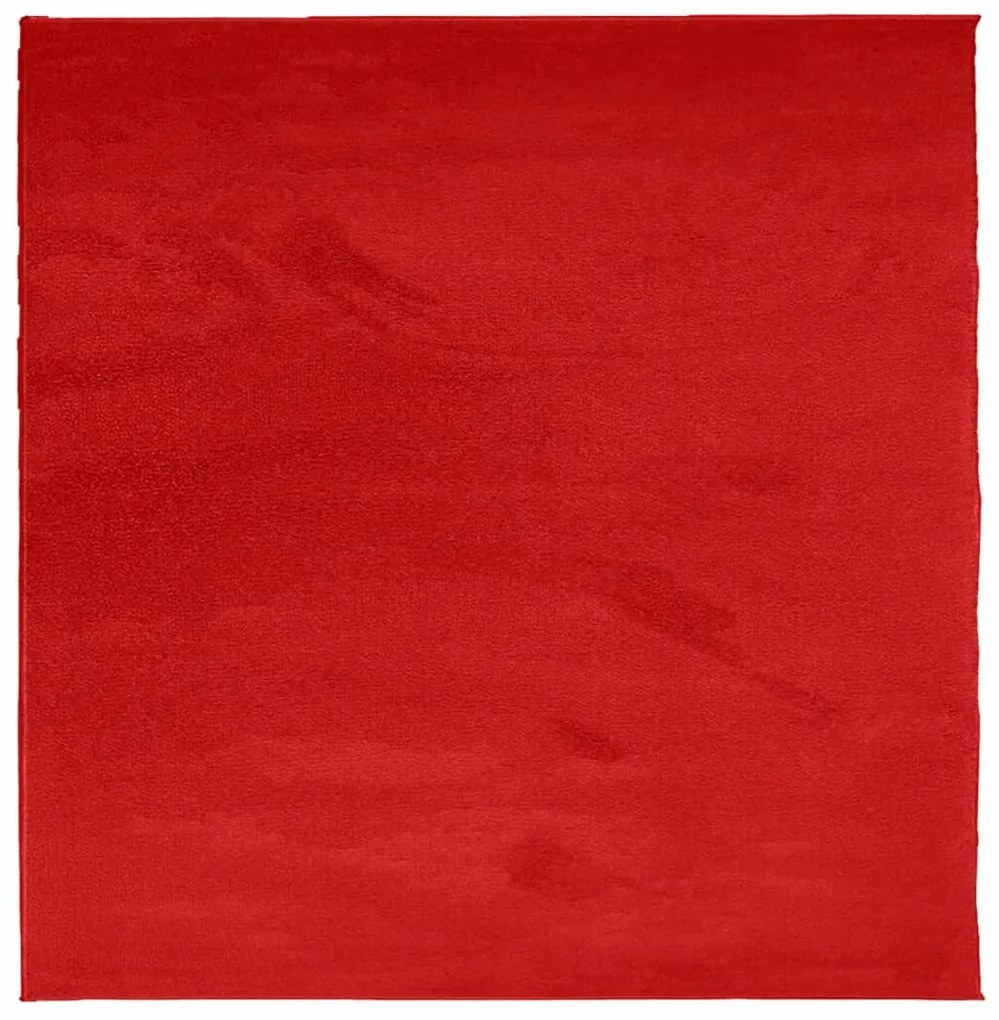 OVIEDO piros rövid szálú szőnyeg 160 x 160 cm