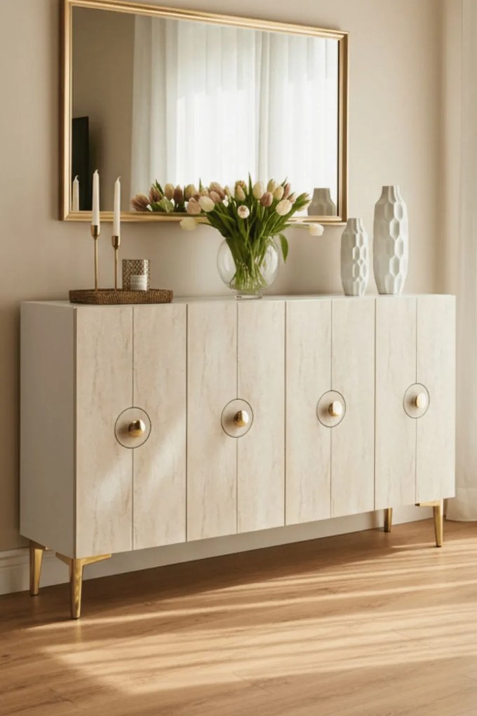 Enlem 120 - White, Travertine