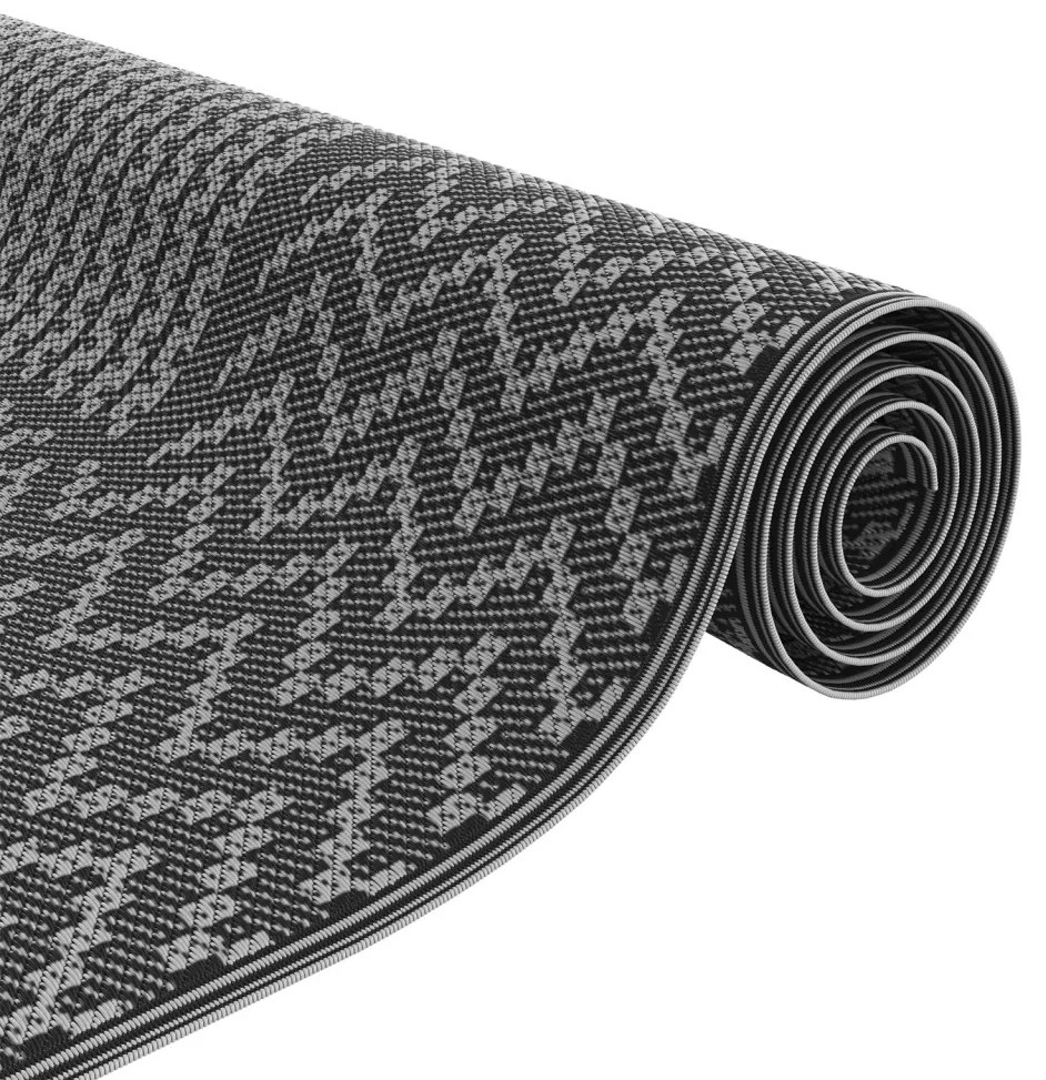 Kültéri Szőnyeg ARAKIL" Fekete és Szürke 250x600 cm PP"