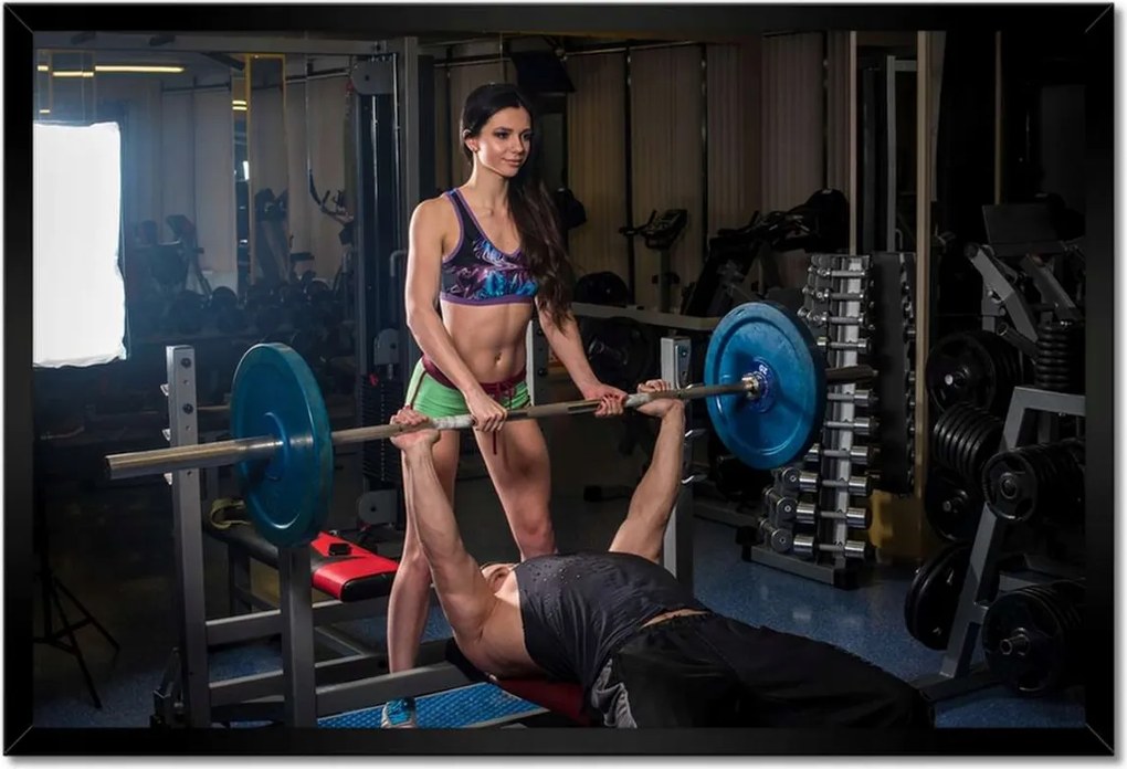 Poszterek keretben 60x40 Pár az edzőteremben Erő