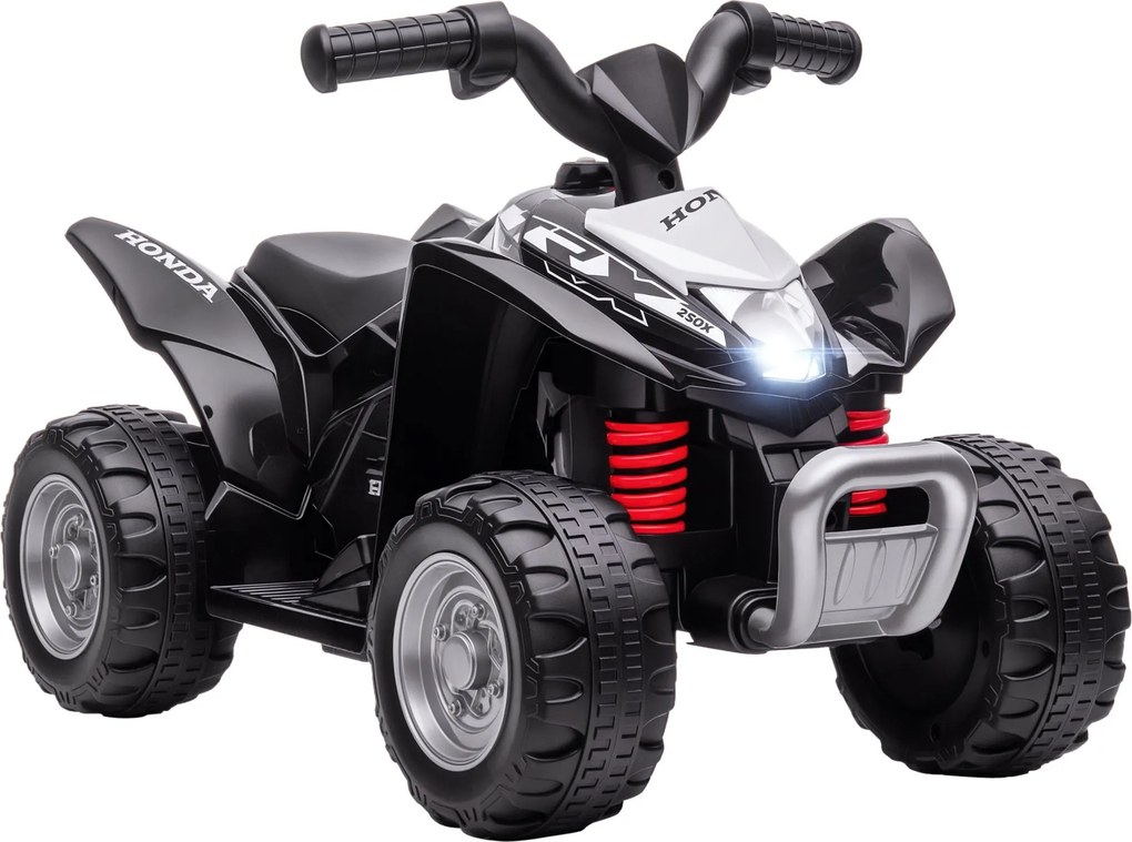 AIYAPLAY Elektromos Miniquad Gyerekeknek LED-del és Kürttel – elektromos ATV 18 hónapos kortól, fekete, 65.5 x 38.5 x 43.5 cm | Aosom