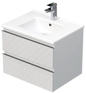 SAT Cube Way Fürdőszobaszekrény mosdóval 60x47,5x46 cm fehér matt CUBE3D602ZBMOD