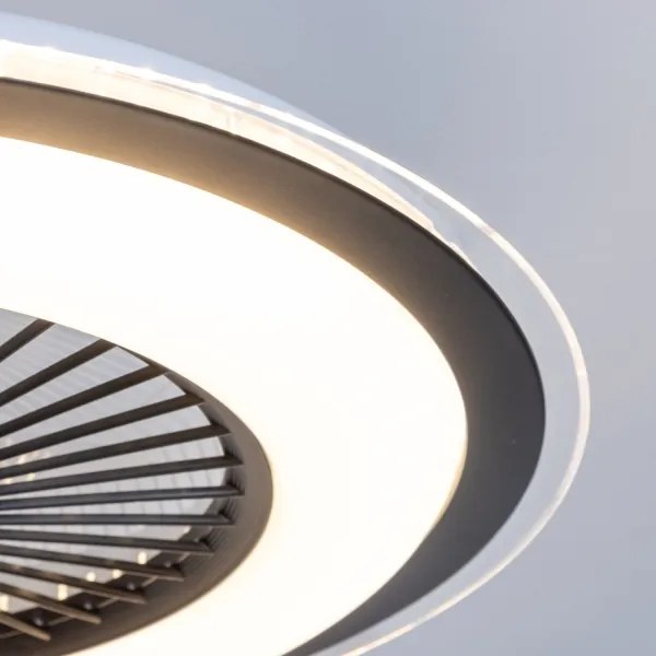 Brilagi - LED Dimmelhető lámpa ventilátorral RONDA LED/48W/230V fekete + távirányító