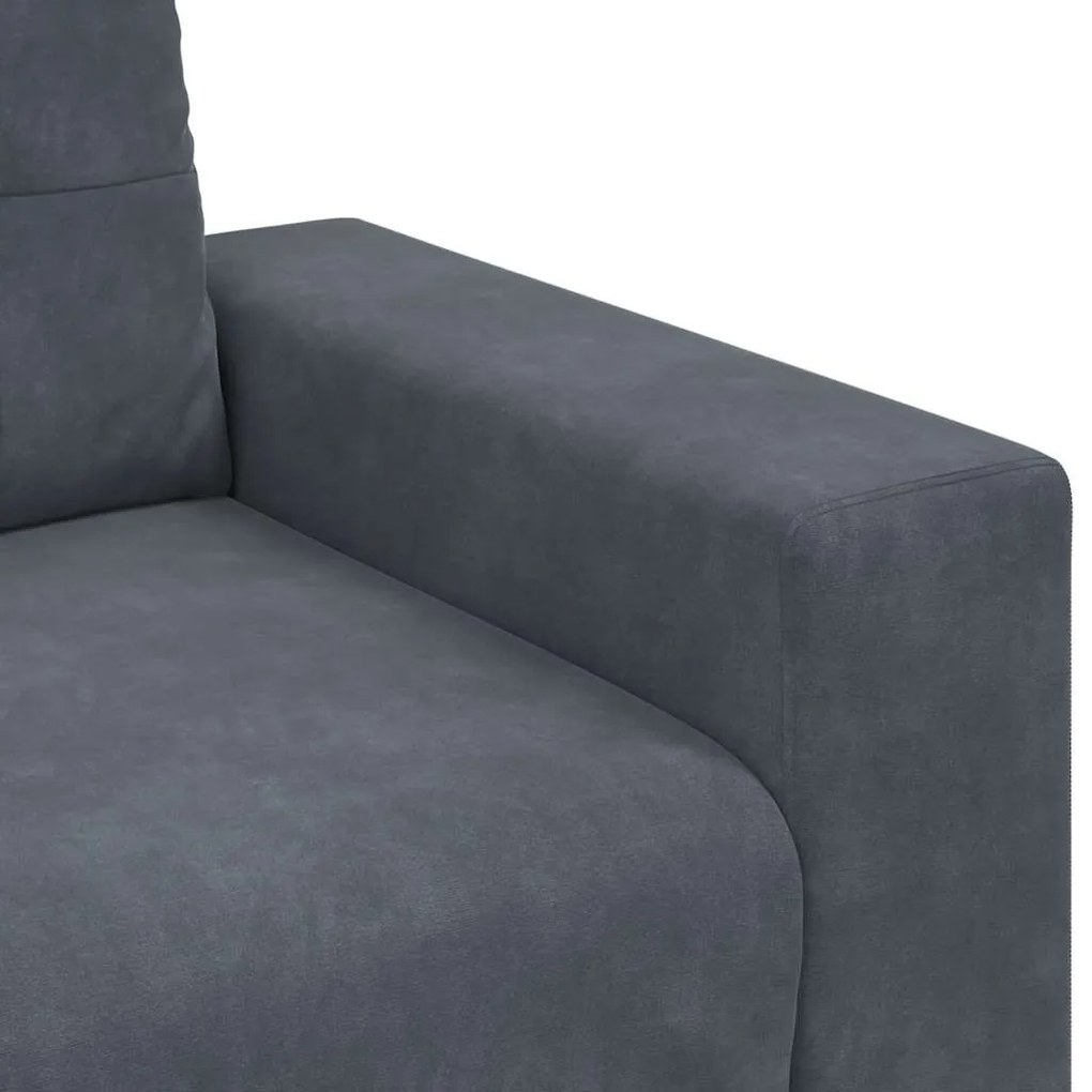 sötétszürke bársony loveseat kanapé 140 cm