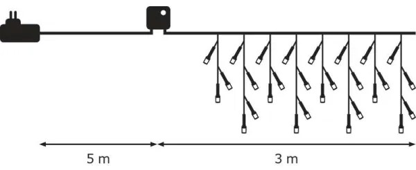 Karácsonyi díszek CHAIN IP44 3m 180xLED