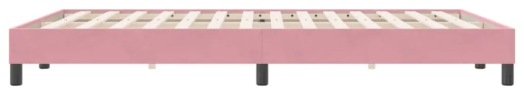 vidaXL ágykeret matrac nélkül rózsaszín 160x220 cm bársony