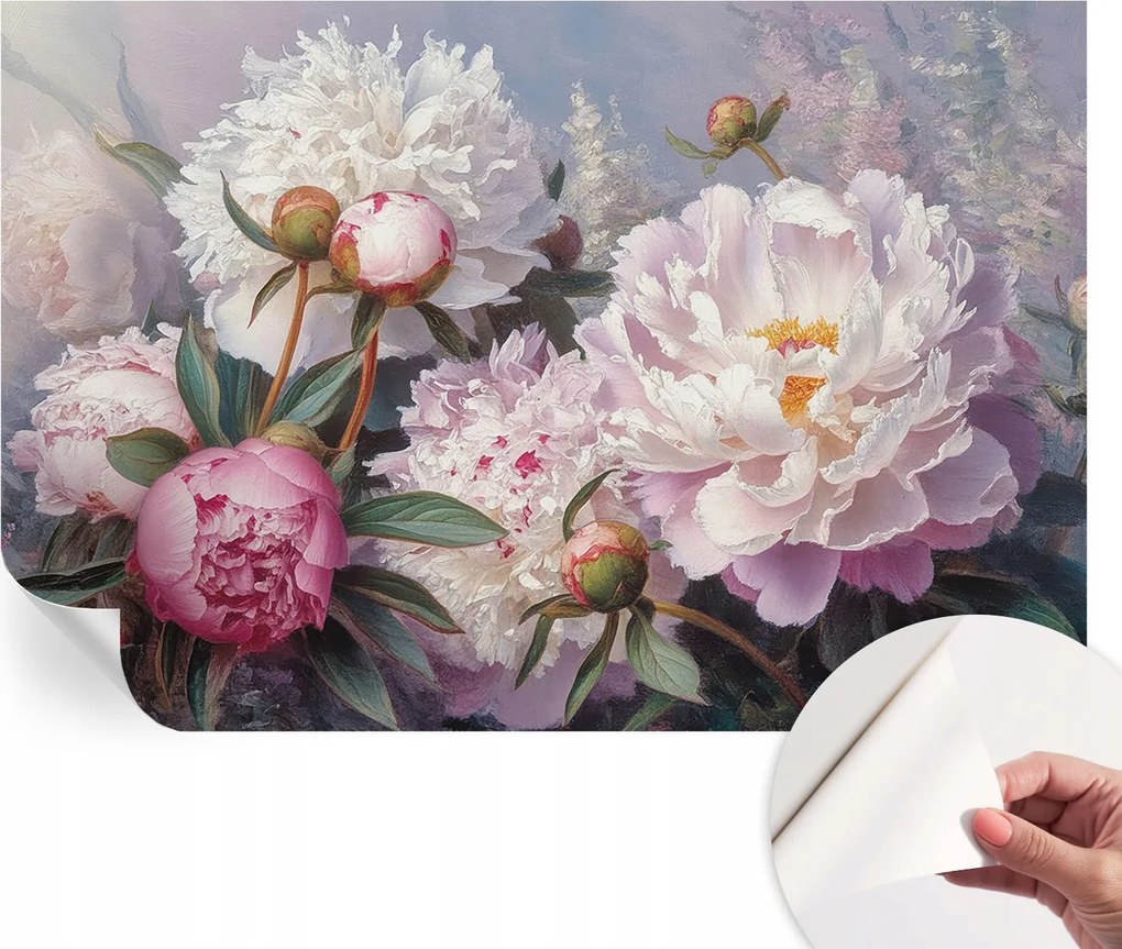 Fotótapéta Öntapadós Dekoratív tapéta Bazsarózsa csokor 104x70 cm