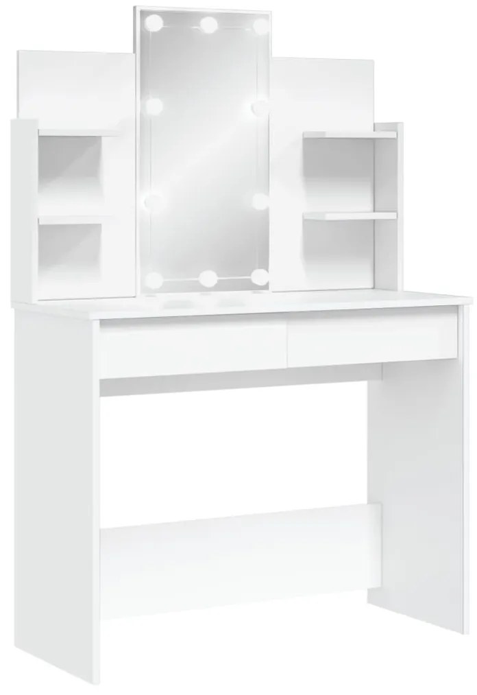 fehér fésülködőasztal LED-del 96x40x142 cm