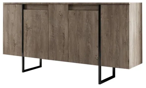 Konzolasztal Luxe - Walnut, Black