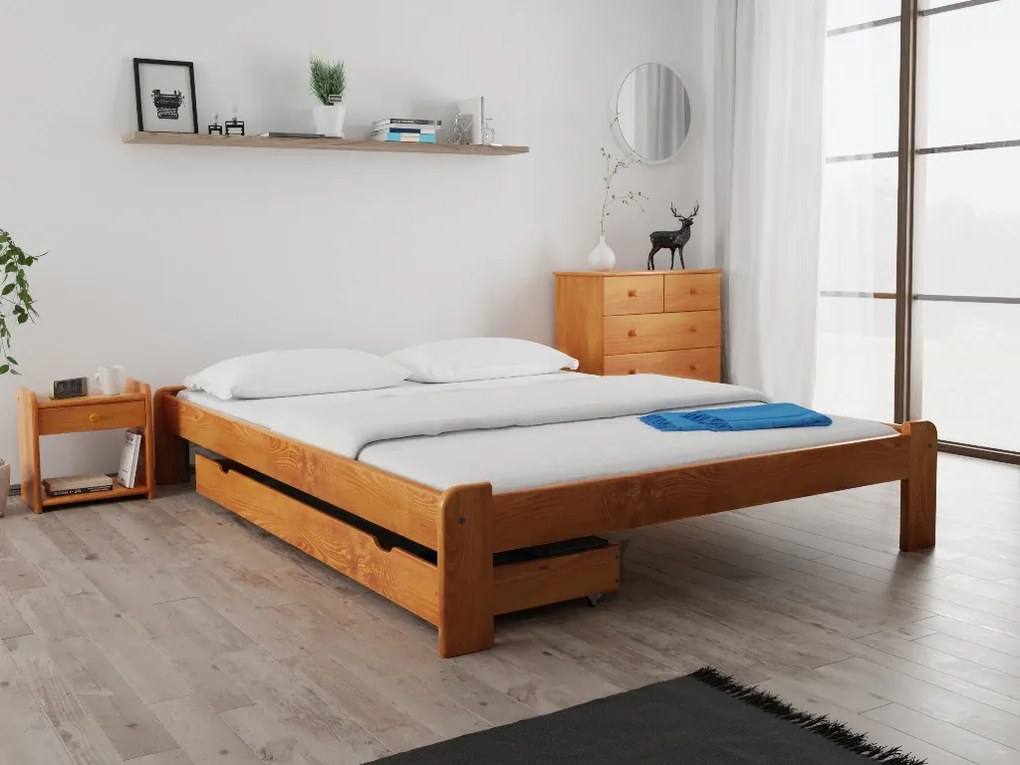 ADA ágy 140x200 cm, égerfa Ágyrács: Lamellás ágyrács, Matrac: Somnia matrac 18 cm
