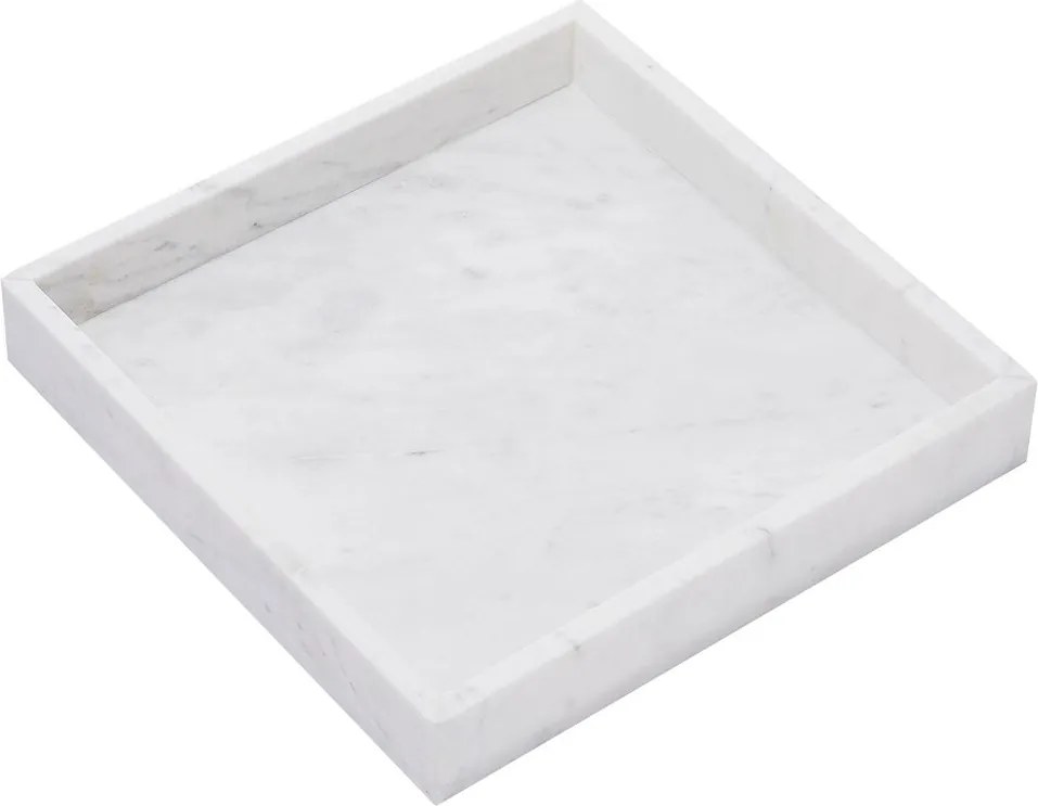 MARBLE márvány tálca, fehér 30 x 30cm