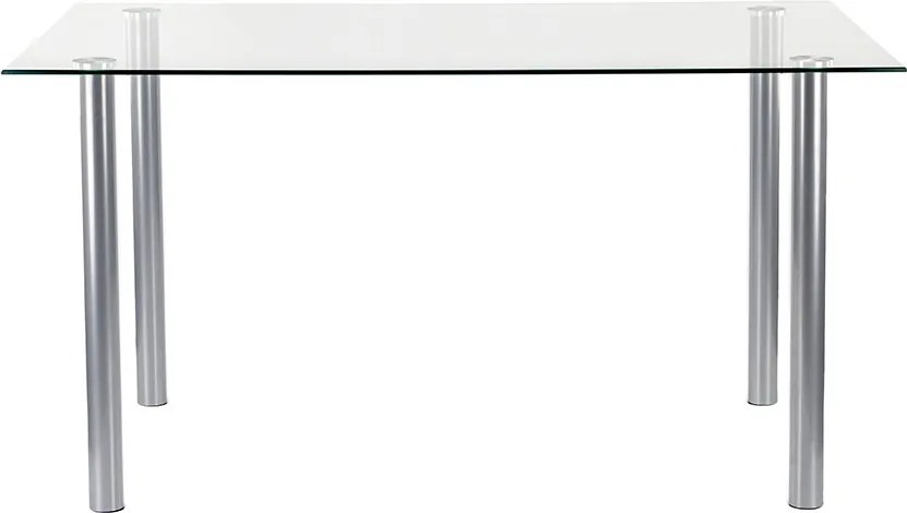 Berna 140 cm szögletes üveg étkezőasztal transparent
