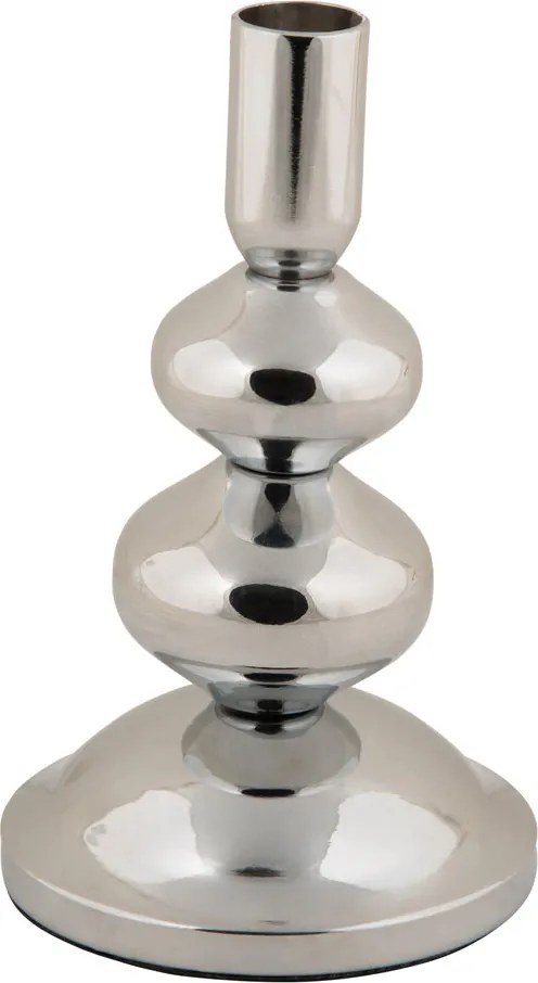 Fém Gyertyatartó Egy Gyertyához Ezüst Dekoratív 16,7 cm