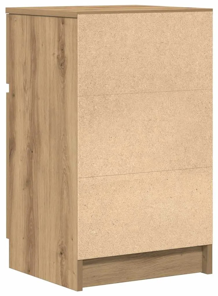 kézműves tölgy színű szerelt fa éjjeliszekrény 39x35x65 cm