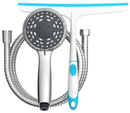 Schütte 64197 - Fényes króm zuhanyszett + üveglehúzó