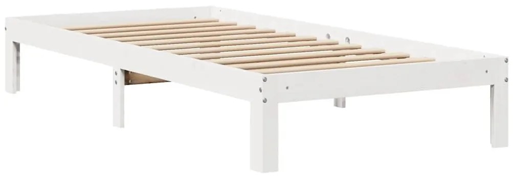 fehér tömör fenyőfa ágykeret fiókokkal 100 x 200 cm