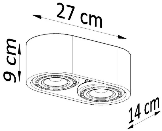Mennyezeti lámpa BASIC AR111 2xGU10/40W/230V beton