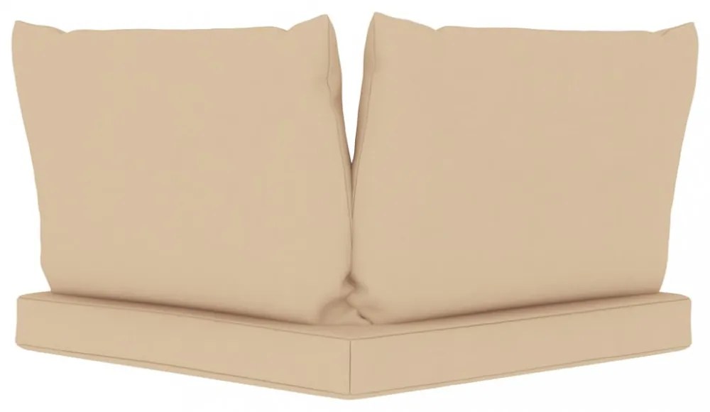 3 db bézs szövet raklapkanapé-párna