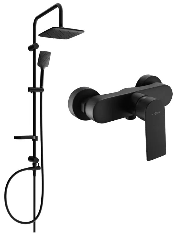 Mexen Sven fekete, a fali esőztető zuhanyszett Royo zuhanycsappal - 72240262-70