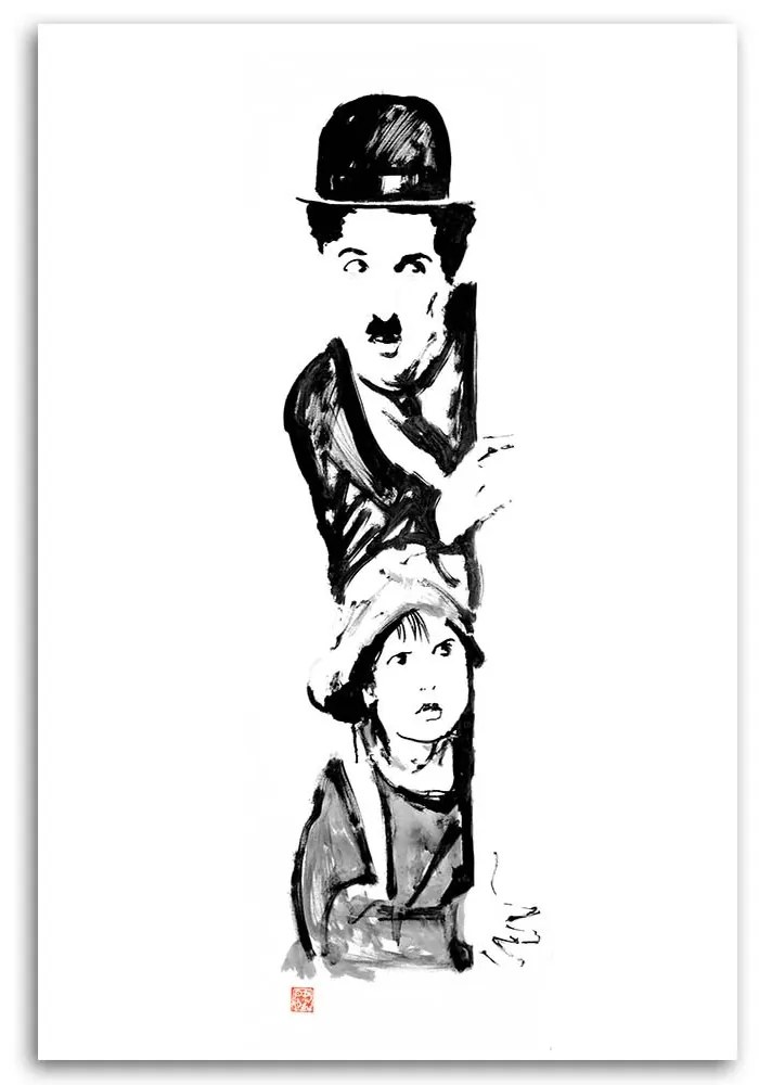 Gario Vászonkép Charlie Chaplin és a baba - Péchane Méret: 40 x 60 cm