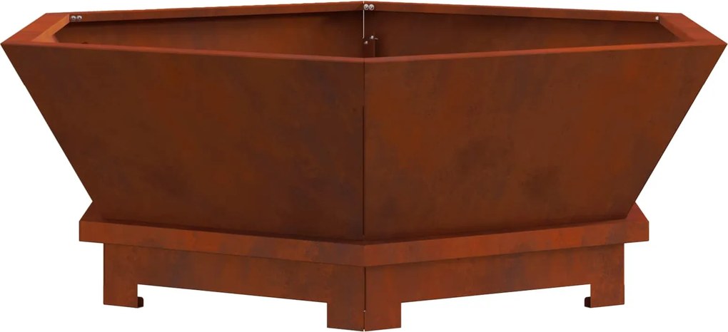 vidaXL Tűzrakó Barna 75 x 75 x 28 cm Időjárásálló acél