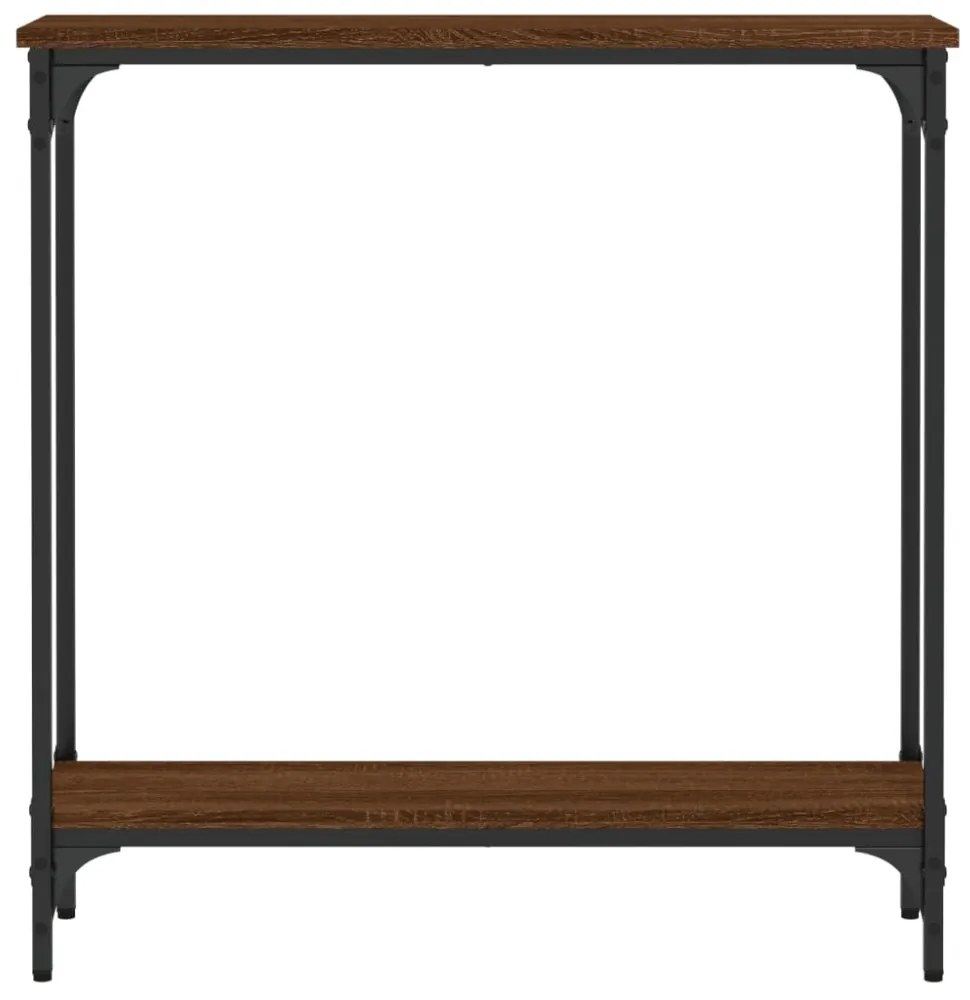 barna tölgyszínű szerelt fa tálalóasztal 75x22,5x75 cm
