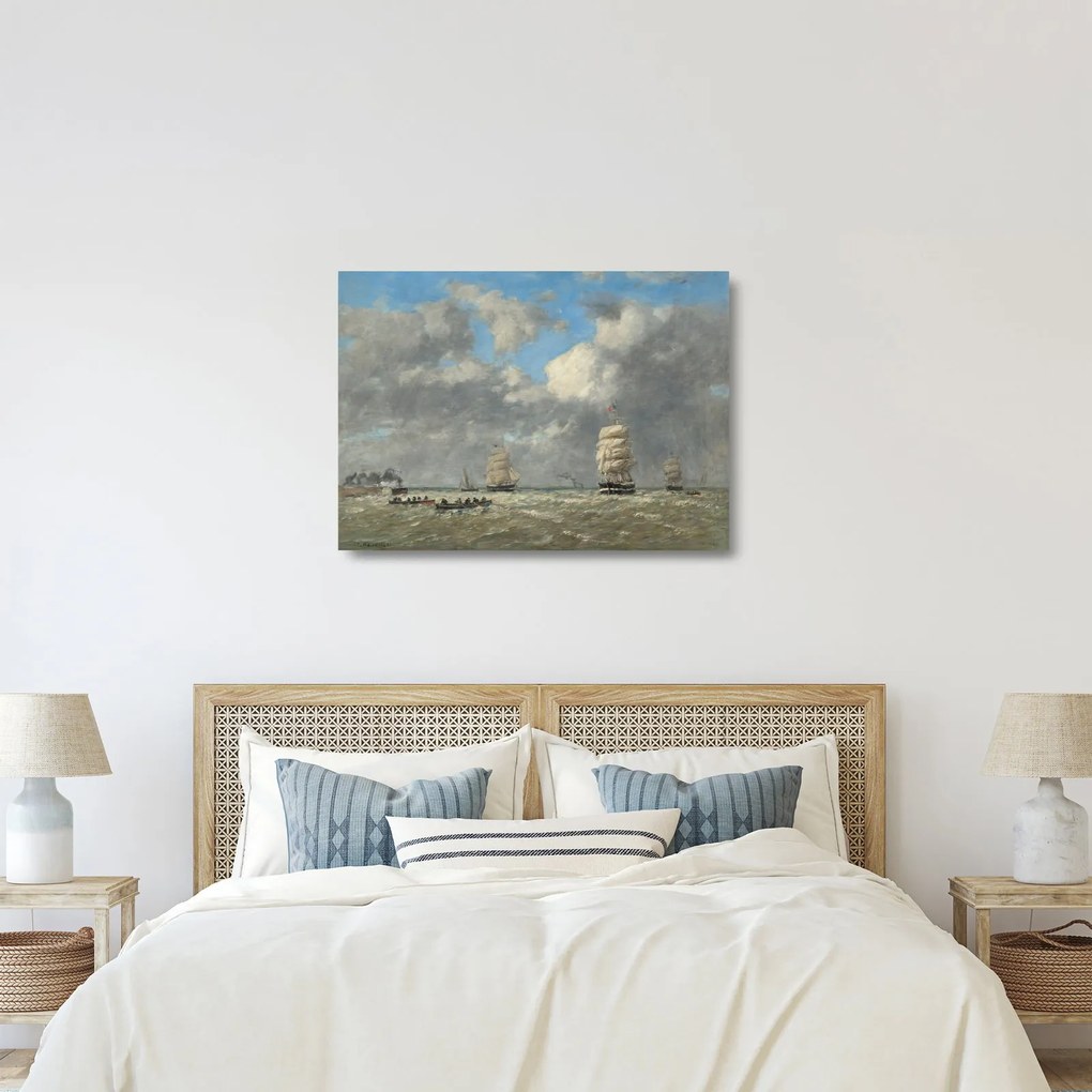 Üveg kép - Eugène Boudin, Le Havre, reprodukciók (70x50 cm)