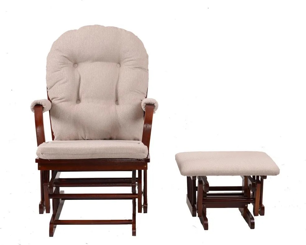 Catini TREVISO Kényelmes relax fotel taburettel, sötét fa