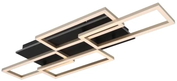 Globo 67359-40A - LED dimmelhető mennyezeti lámpa JEFFRY 40W/230V 32,5x87,5 cm fekete + távirányító