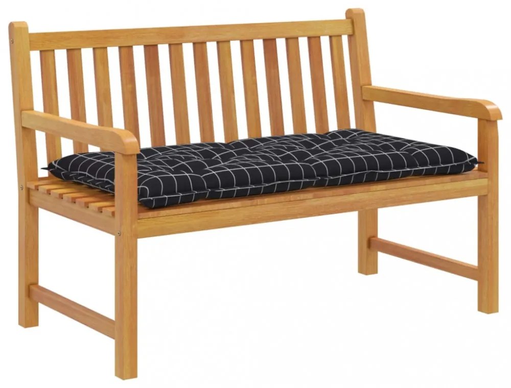 fekete kockás oxford szövet kerti padpárna 100 x 50 x 7 cm