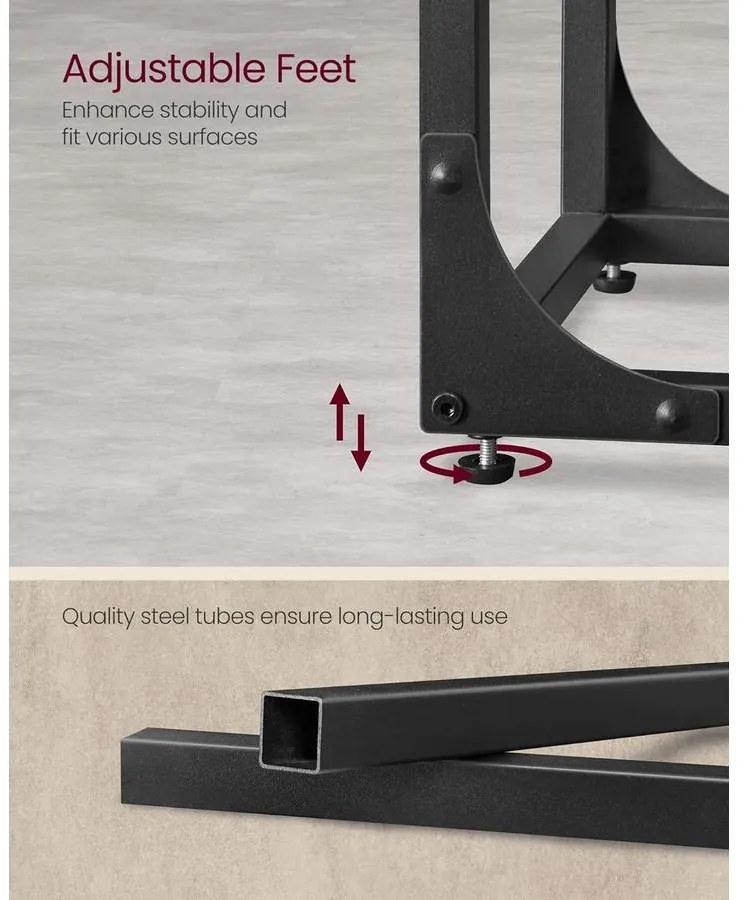 VASAGLE C alakú oldalasztal rusztikus barna és fekete színben