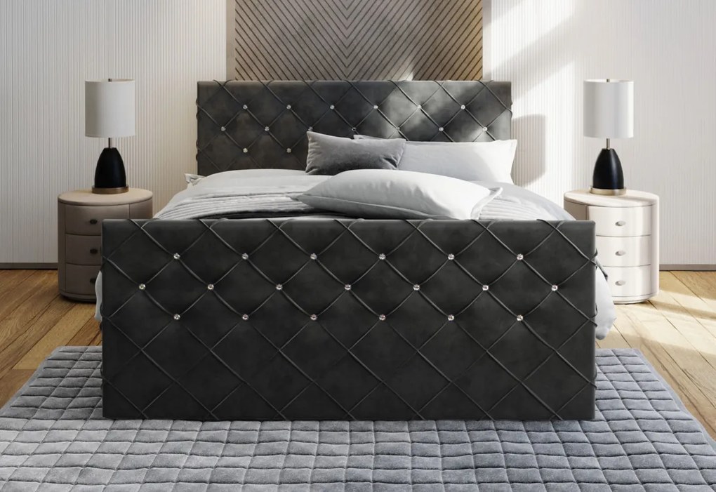 MINDY kárpitozott boxspring ágy, 180x200, magic velvet 2217