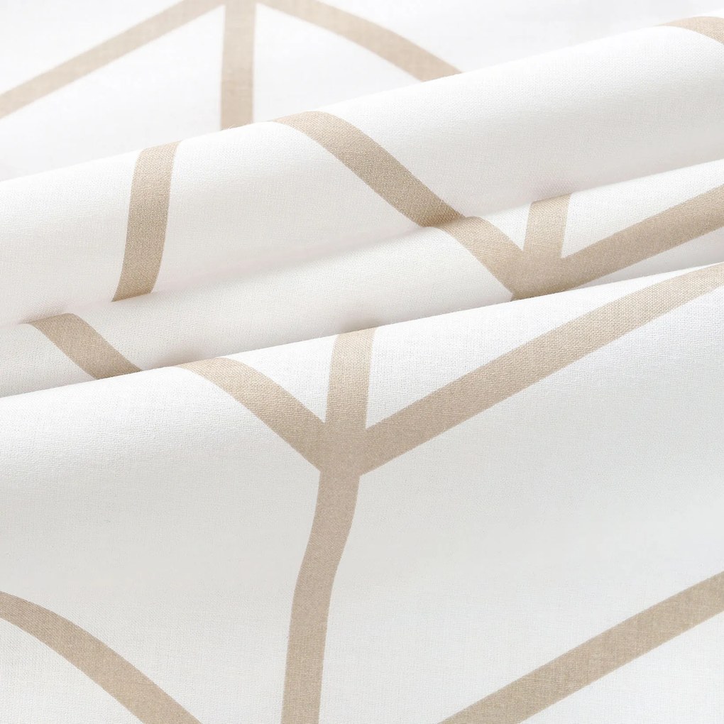 Goldea pamut párnahuzat - bézs cikkcakk fehéren 50 x 50 cm