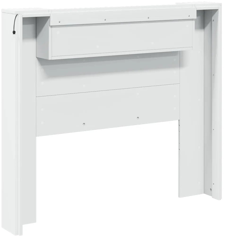 Fejtámla LED -es lámpákkal Fehér 120 x 16,5 x 103,5 cm Faanyag