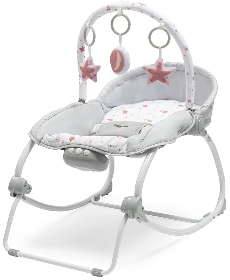 Baby Mix Multifunkcionális hintaszék a babaszámára Stars rózsaszín, 80 x 40 x 70 cm