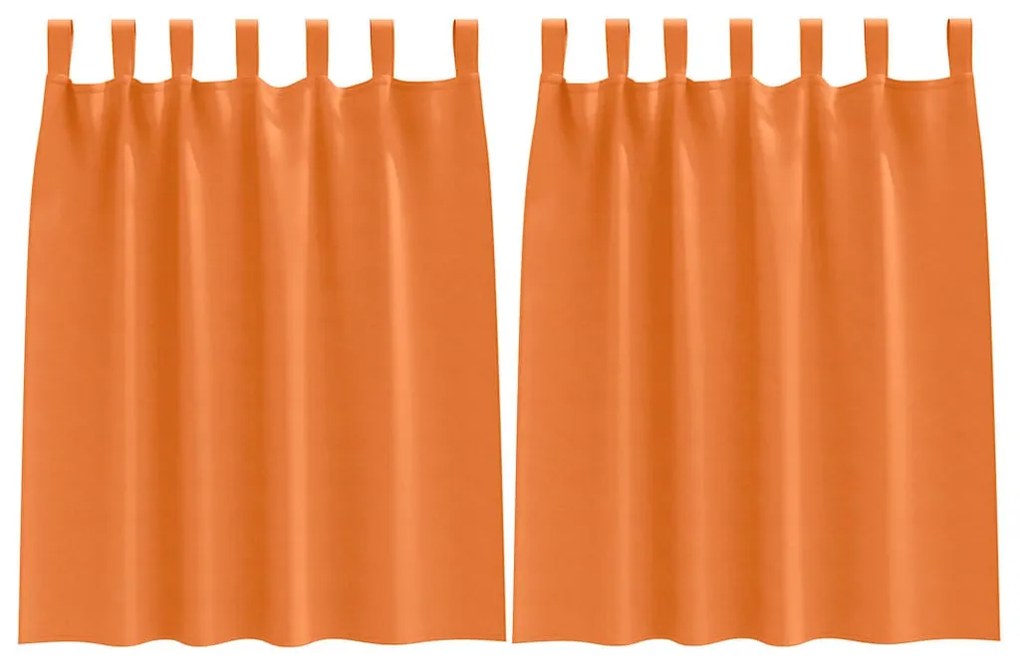 Függönyök 2 pcs Fényes narancssárga 140x140cm Poliészter