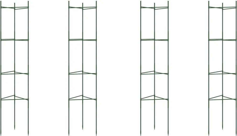 vidaXL 4 db acél és polipropilén paradicsomketrec 154 cm