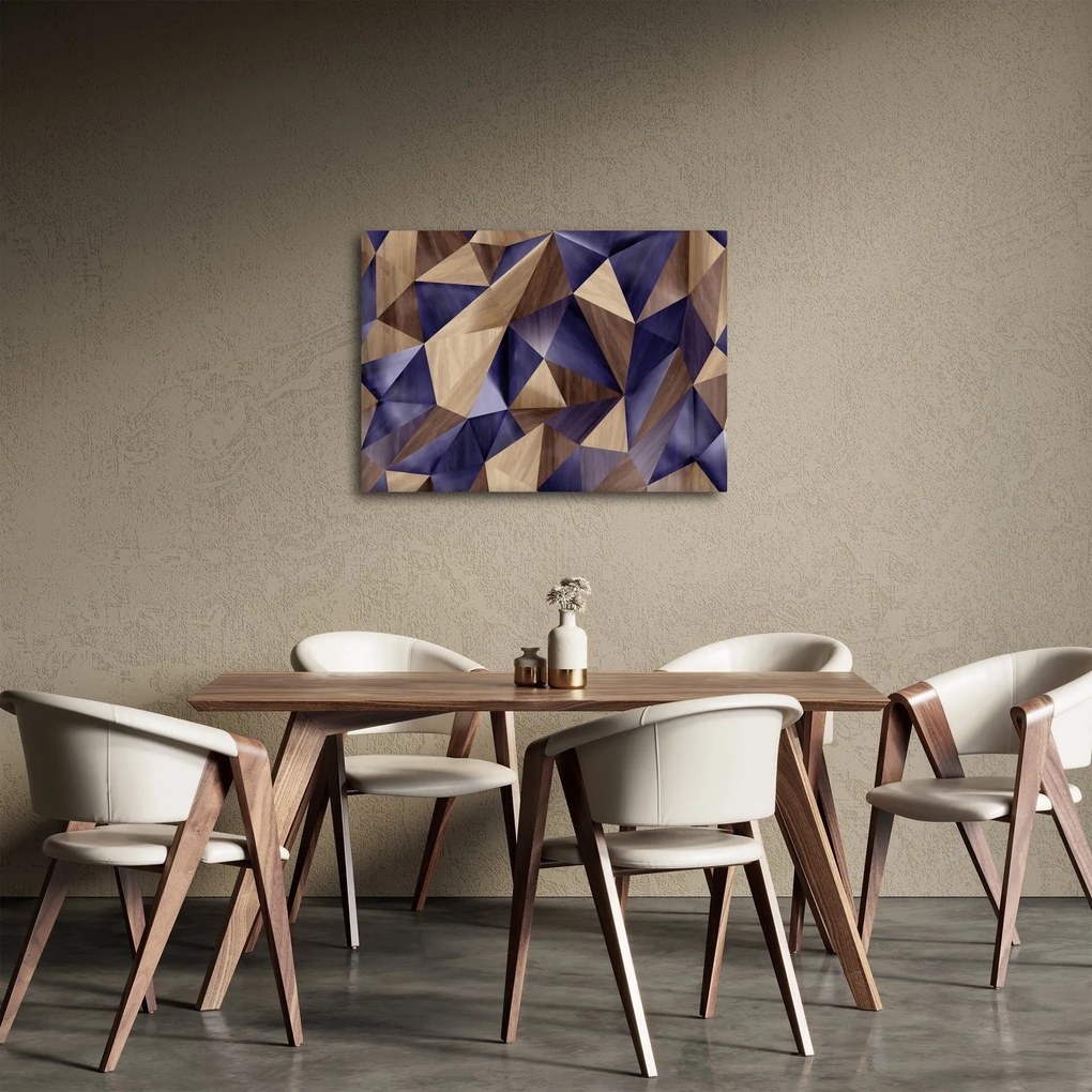 Kép - 3D fa háromszögek (70x50 cm)