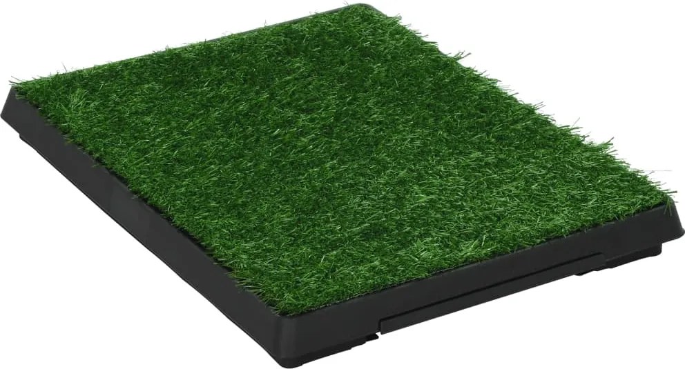 vidaXL zöld kisállat WC tálcával és műfűvel 63 x 50 x 7 cm