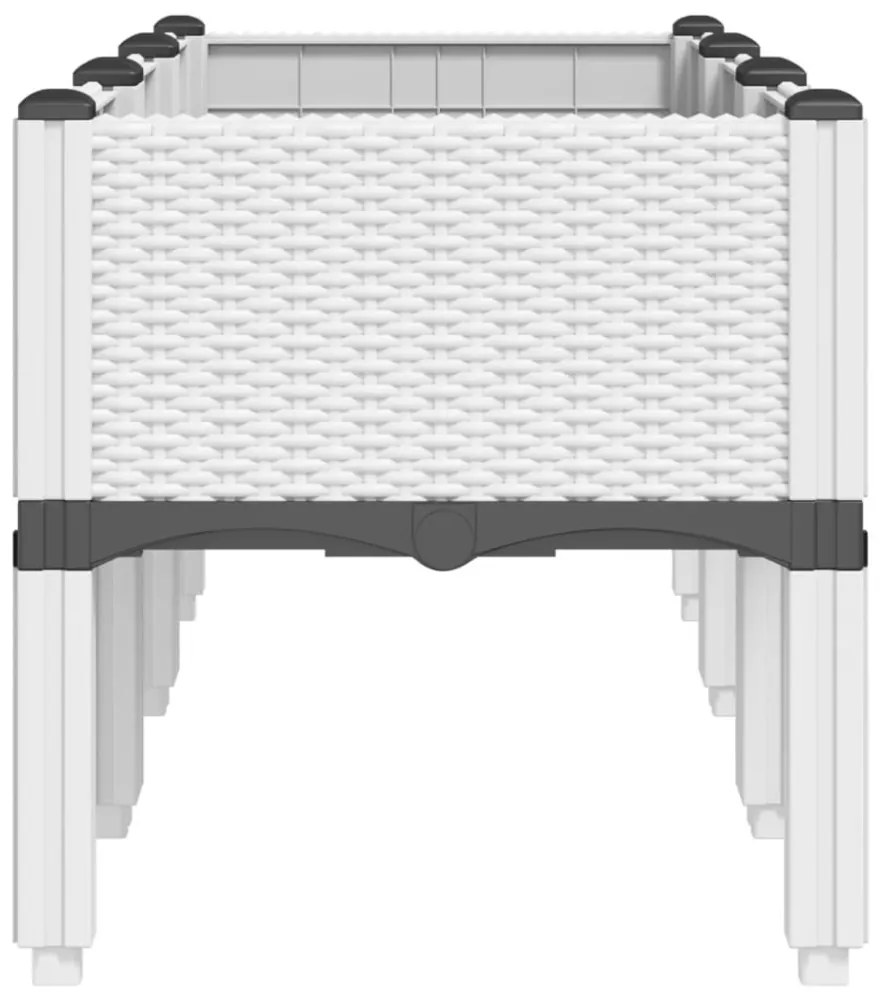 fehér PP rácsos kerti ültetőláda 120 x 40 x 42 cm
