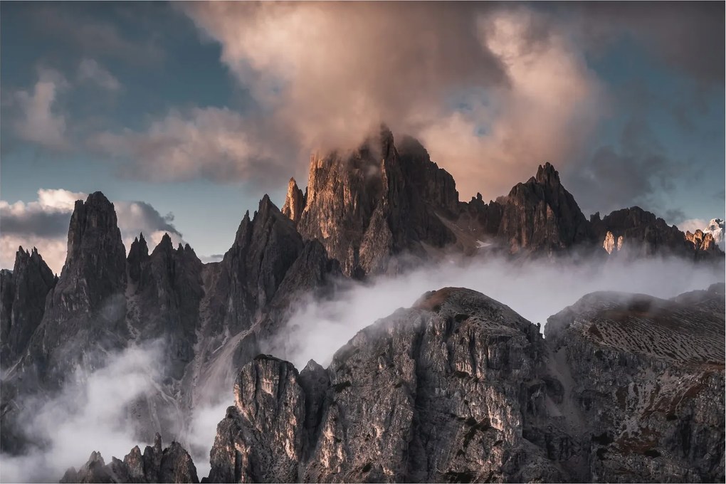 Kép - A ködben rejtett olasz dolomitok (90x60 cm)