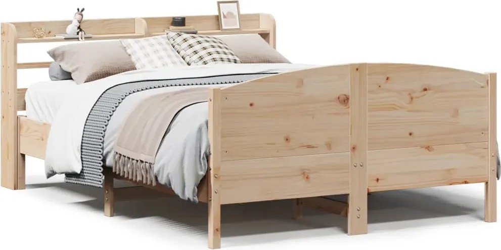 vidaXL tömör fenyőfa ágy matrac nélkül 140 x 190 cm