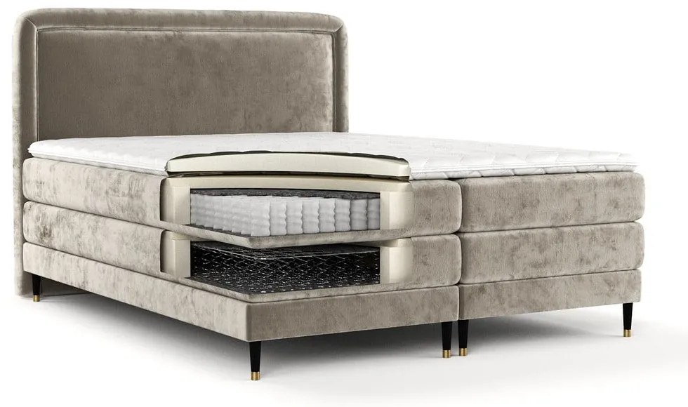 Világosbarna boxspring ágy 160x200 cm Dove – Maison de Rêve