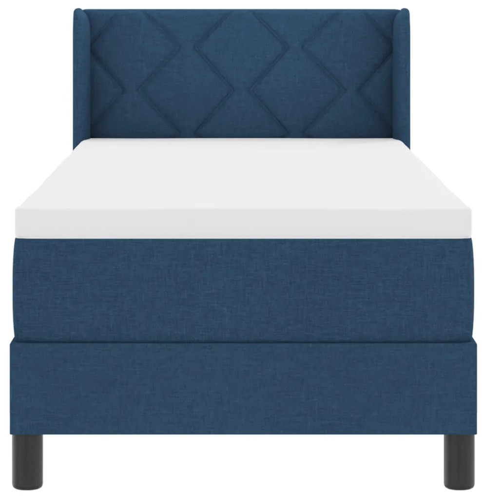 vidaXL Boxspring ágy matraccal Kék 80 x 200 cm Szövet és Mérnöki Fa