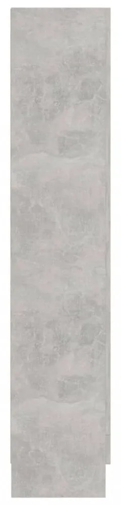betonszürke szerelt fa vitrinszekrény 82,5 x 30,5 x 150 cm