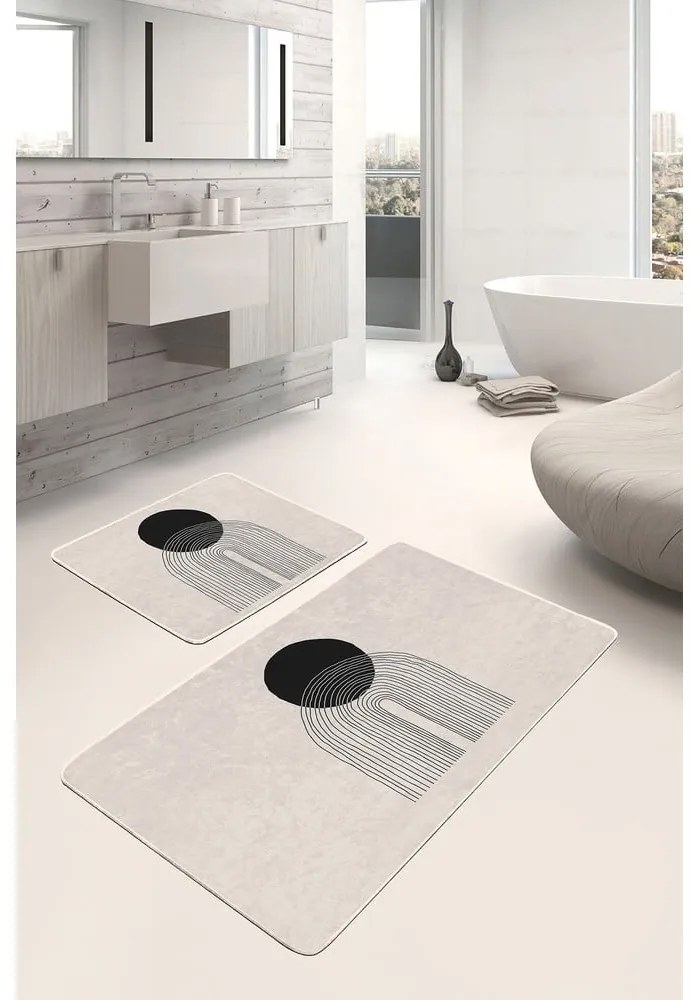 Bézs fürdőszobai kilépő szett 2 db-os 60x100 cm – Mila Home