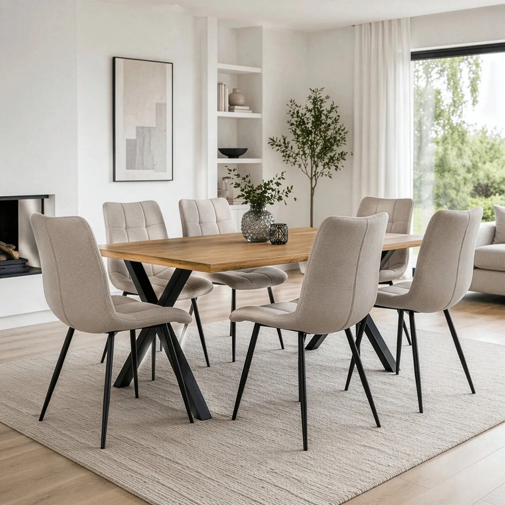 Étkezőasztal 210x100 cm MDF vad tölgy