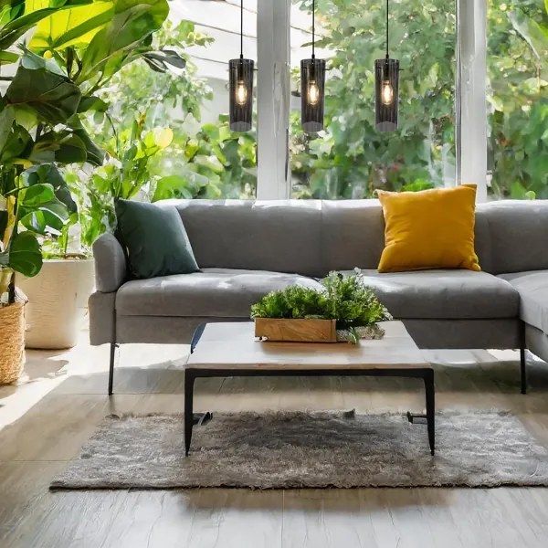 Csillár zsinóron PADOVA 3xE27/15W/230V fekete