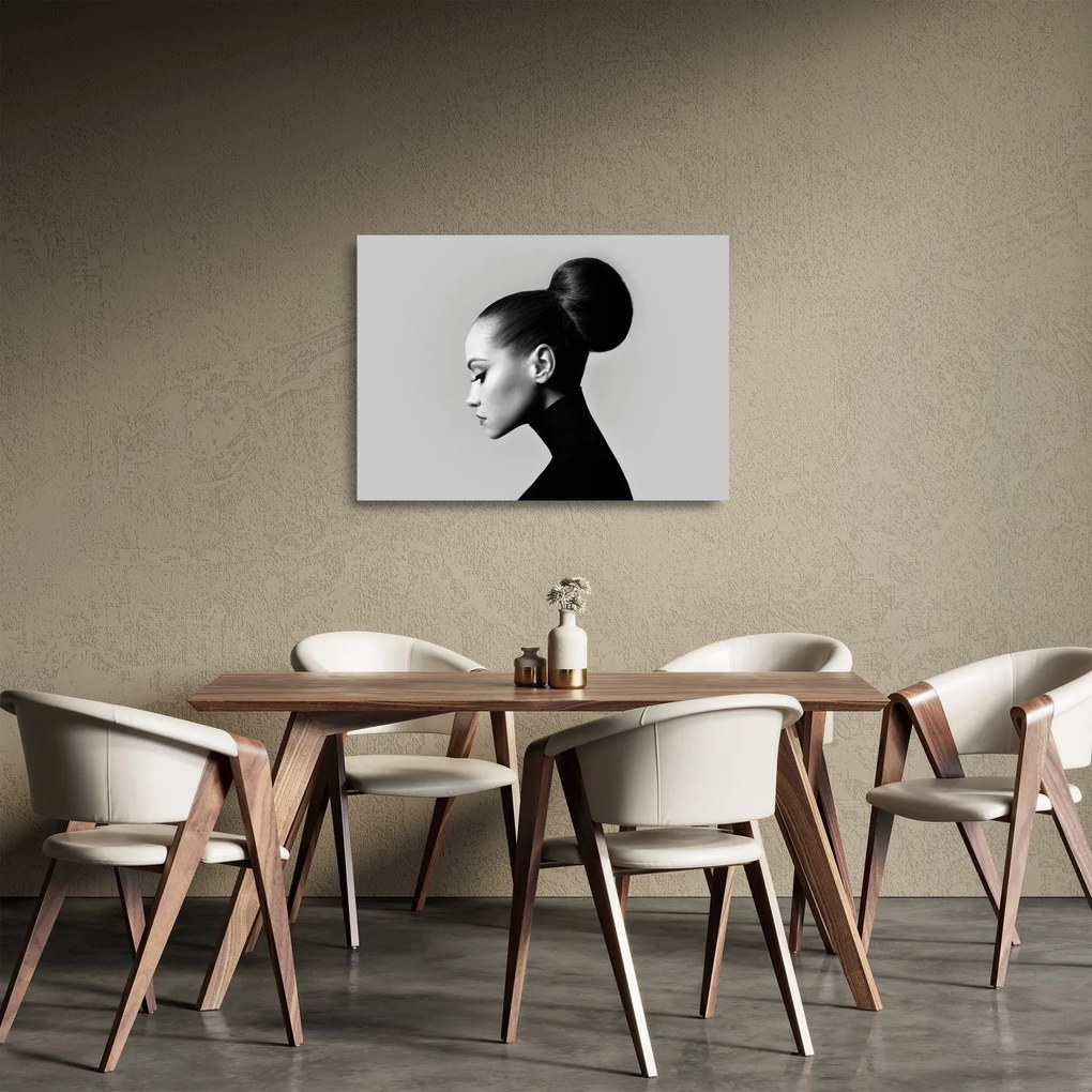 Kép - Egy gyönyörű nő profilja (üvegen) (70x50 cm)