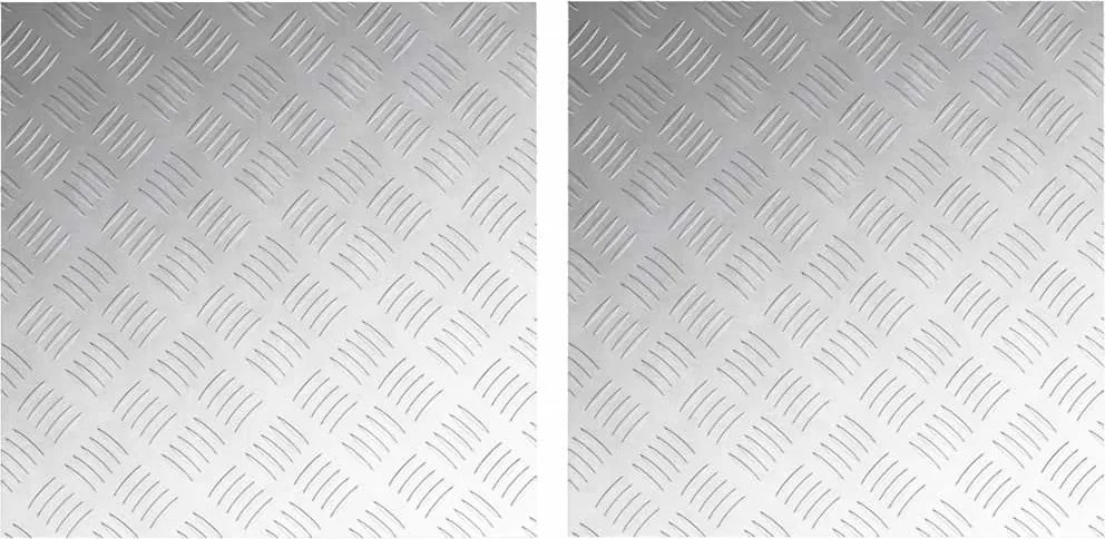 vidaXL Lépcsőfok Négyzet 2 pcs Ezüst 50 x 50 cm Alumínium